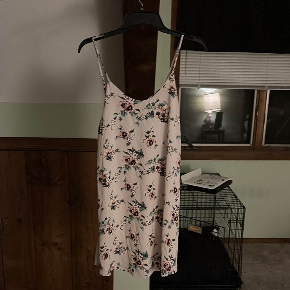 Floral Spaghetti Strap Dress - Pink